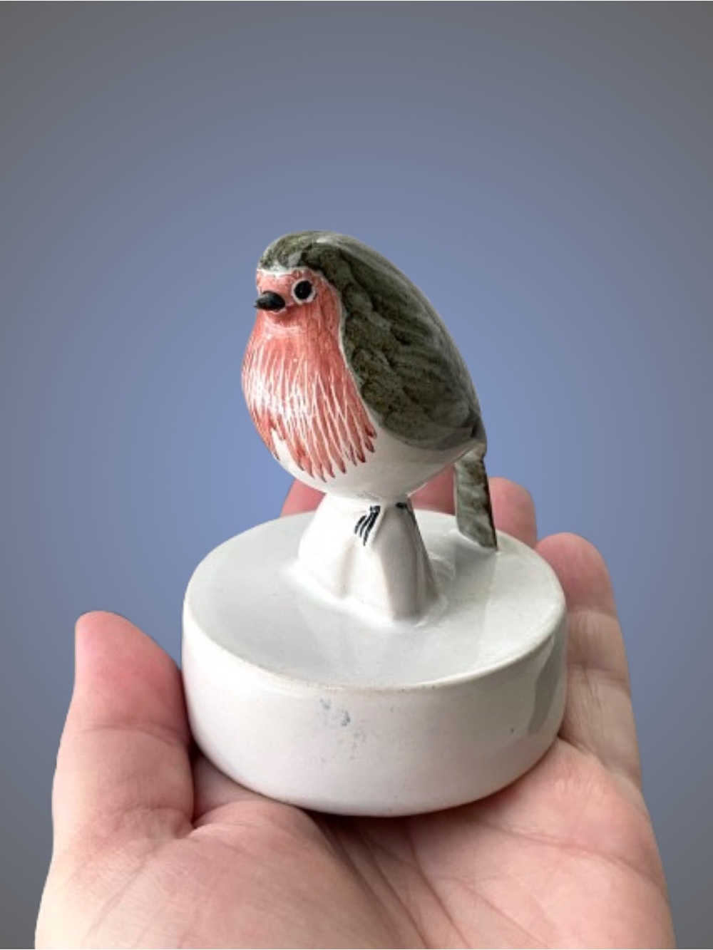 Vintage Rye Pottery robin redbreast figurine England cottagecore